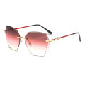 Luxury Fashion Retro ocean lens colorful gradient sunglasses for women